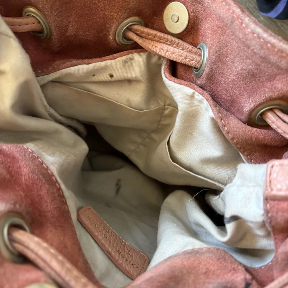 Coach and Four Pink Leather Crossbody Bucket Bag Tassels - Picture 11 of 12